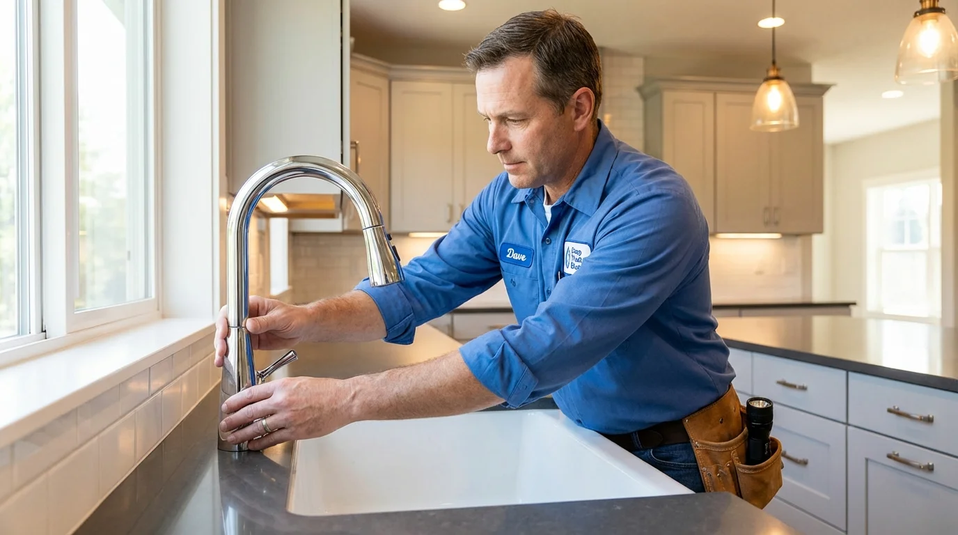Kitchen faucet installation by Johns Plumbing LLC in Elkton